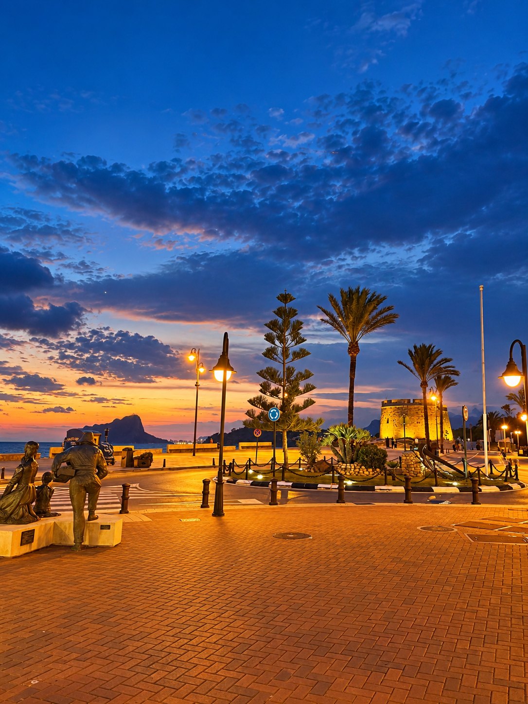 Küstenpromenade in der Abendstimmung